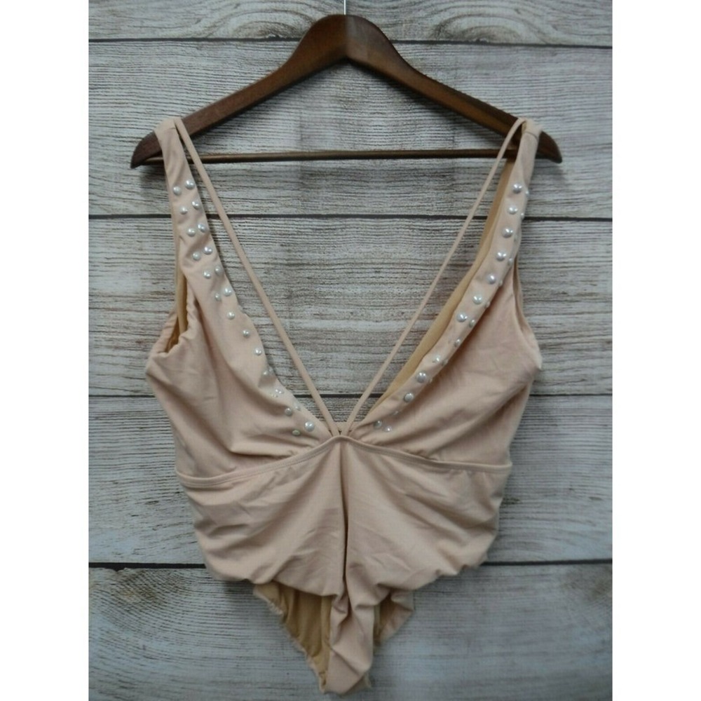 Reef Swim Womens Large Kaleidoscope High Cut Plunge Front Strappy Swimsuit New‎